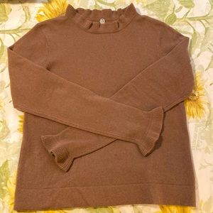 Margaret O’Leary Light Brown Cashmere Crewneck Sweater, Size Medium